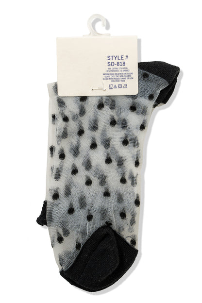 Polka Dot Sheer Crew Socks