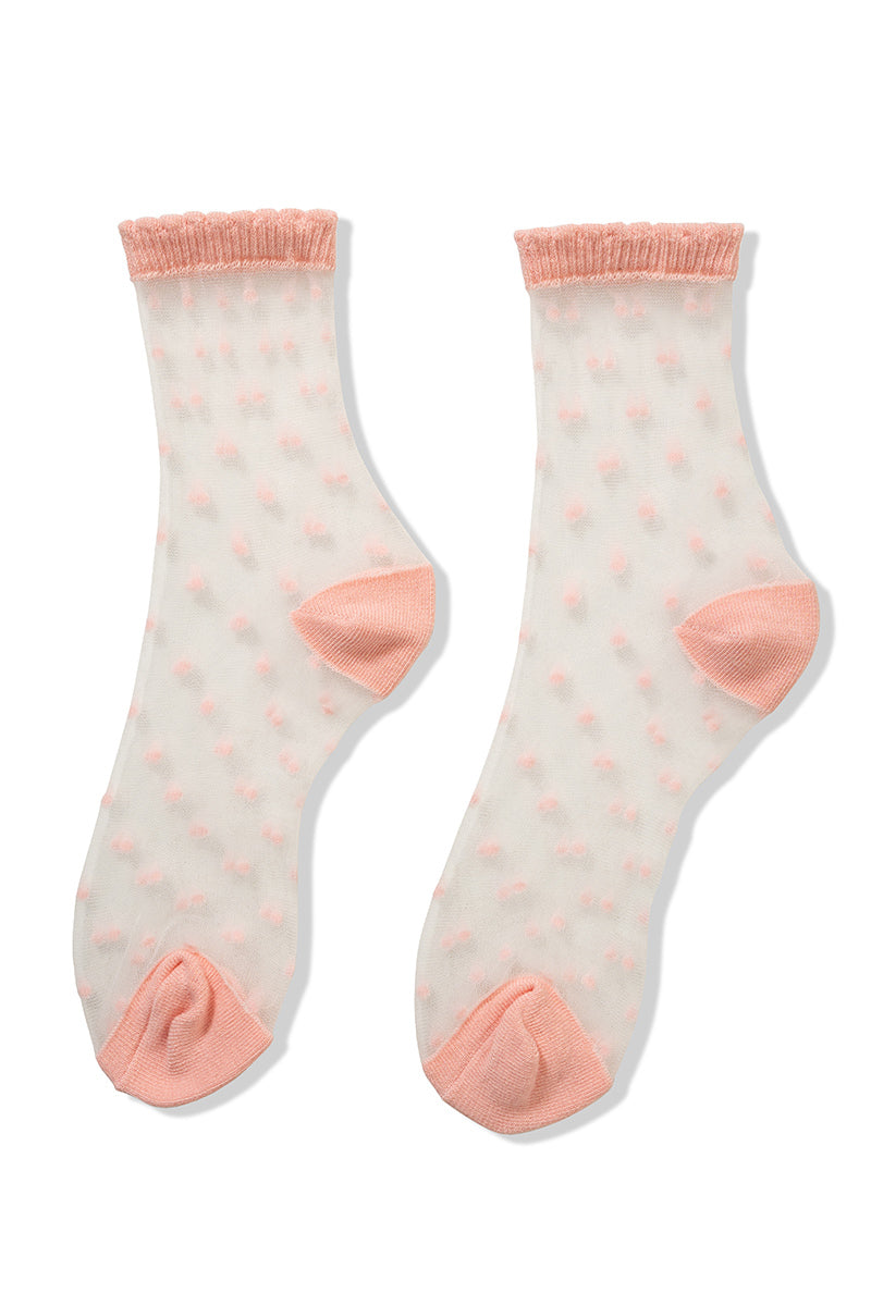 Polka Dot Sheer Crew Socks