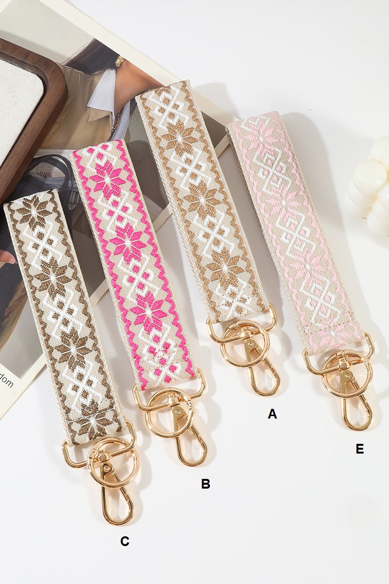 Jacquard Weave Wristlet Keychain