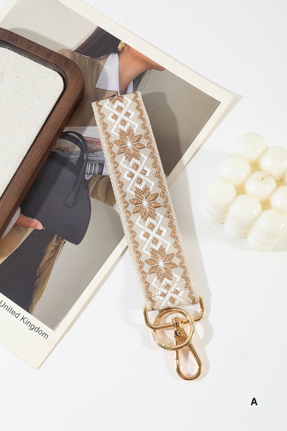 Jacquard Weave Wristlet Keychain