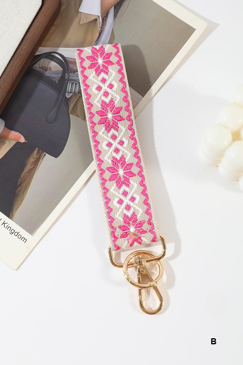 Jacquard Weave Wristlet Keychain