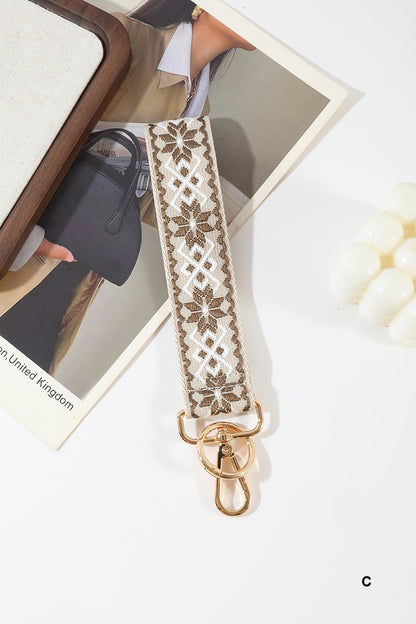 Jacquard Weave Wristlet Keychain