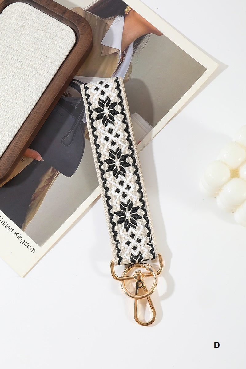 Jacquard Weave Wristlet Keychain