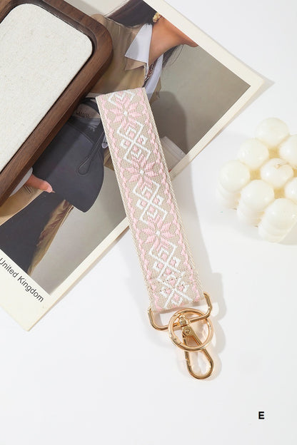 Jacquard Weave Wristlet Keychain