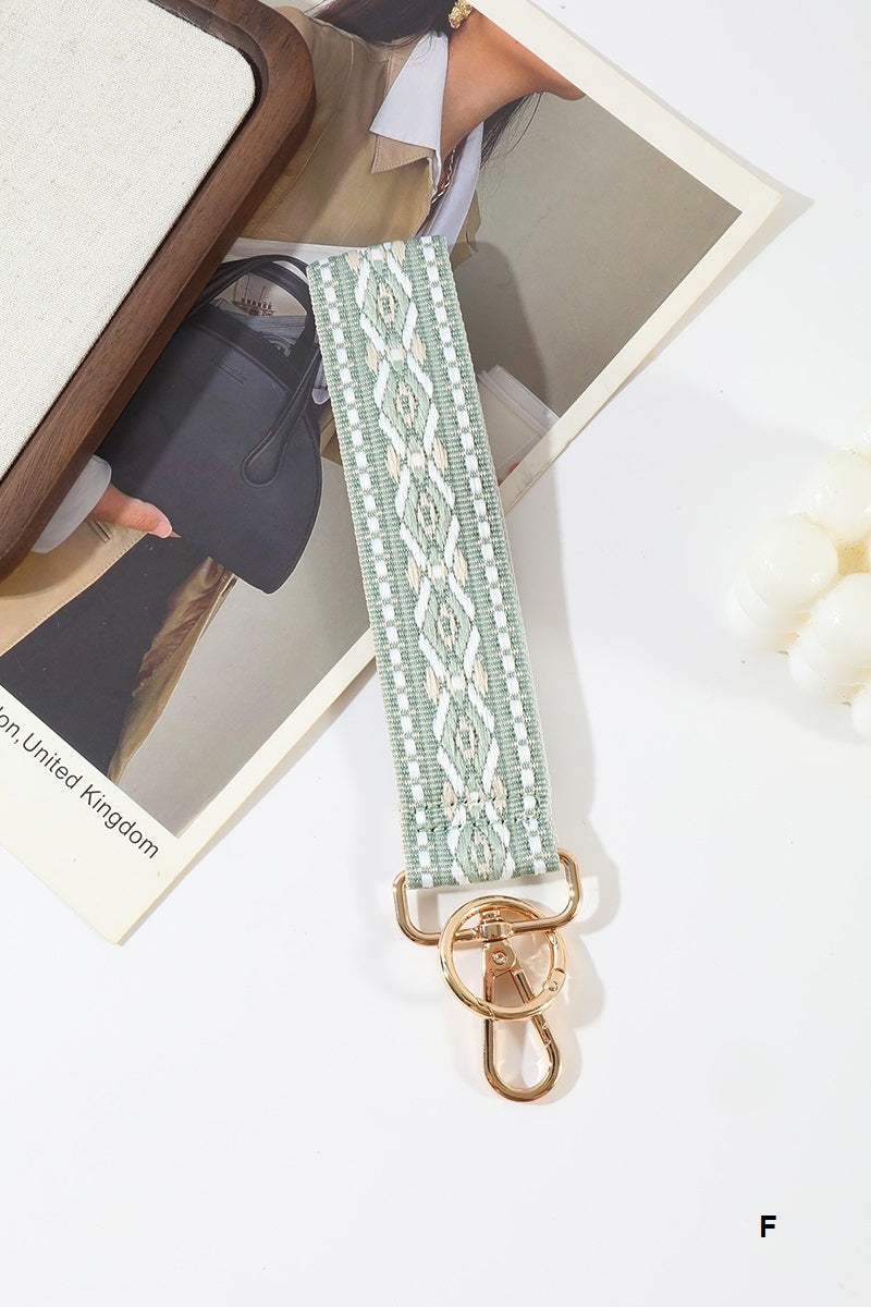Jacquard Weave Wristlet Keychain