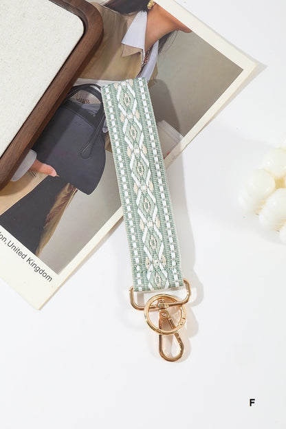 Jacquard Weave Wristlet Keychain