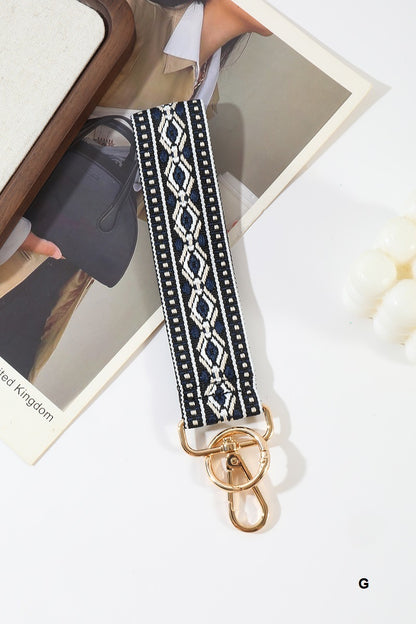Jacquard Weave Wristlet Keychain