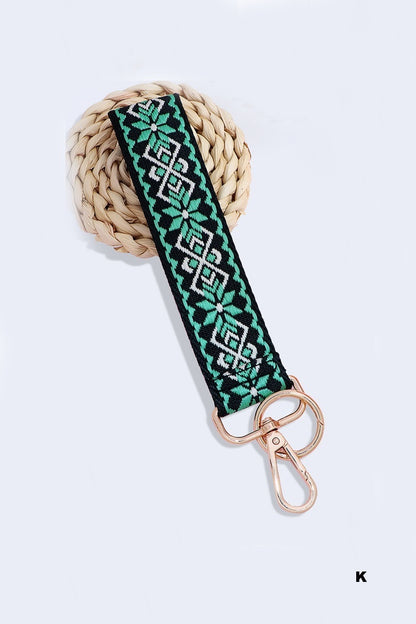 Jacquard Weave Wristlet Keychain