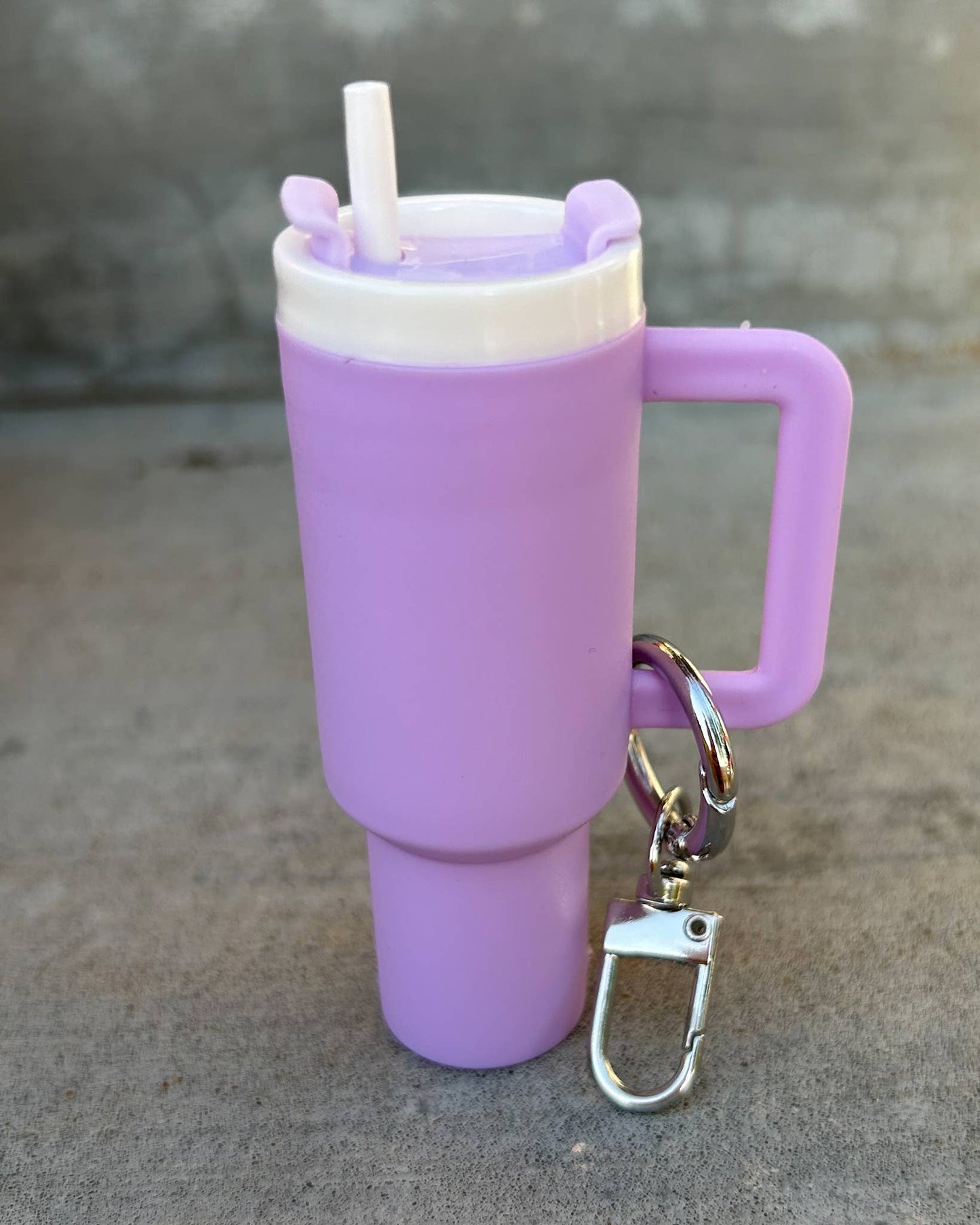 Plastic Tumbler Keychain with Removable Lid : Hot Pink