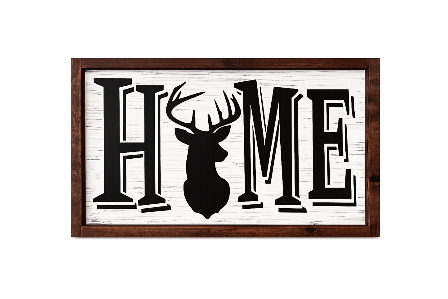 HOME Deer Sign Rustic Farmhouse Cabin Wall Decor 