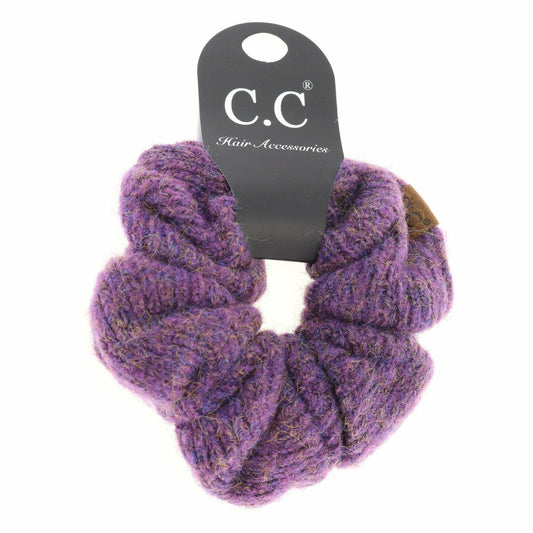Two-Tone Knit Ponytail Scrunchie