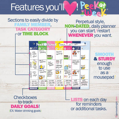 Peek at the Week® Simple Weekly Planner Pad