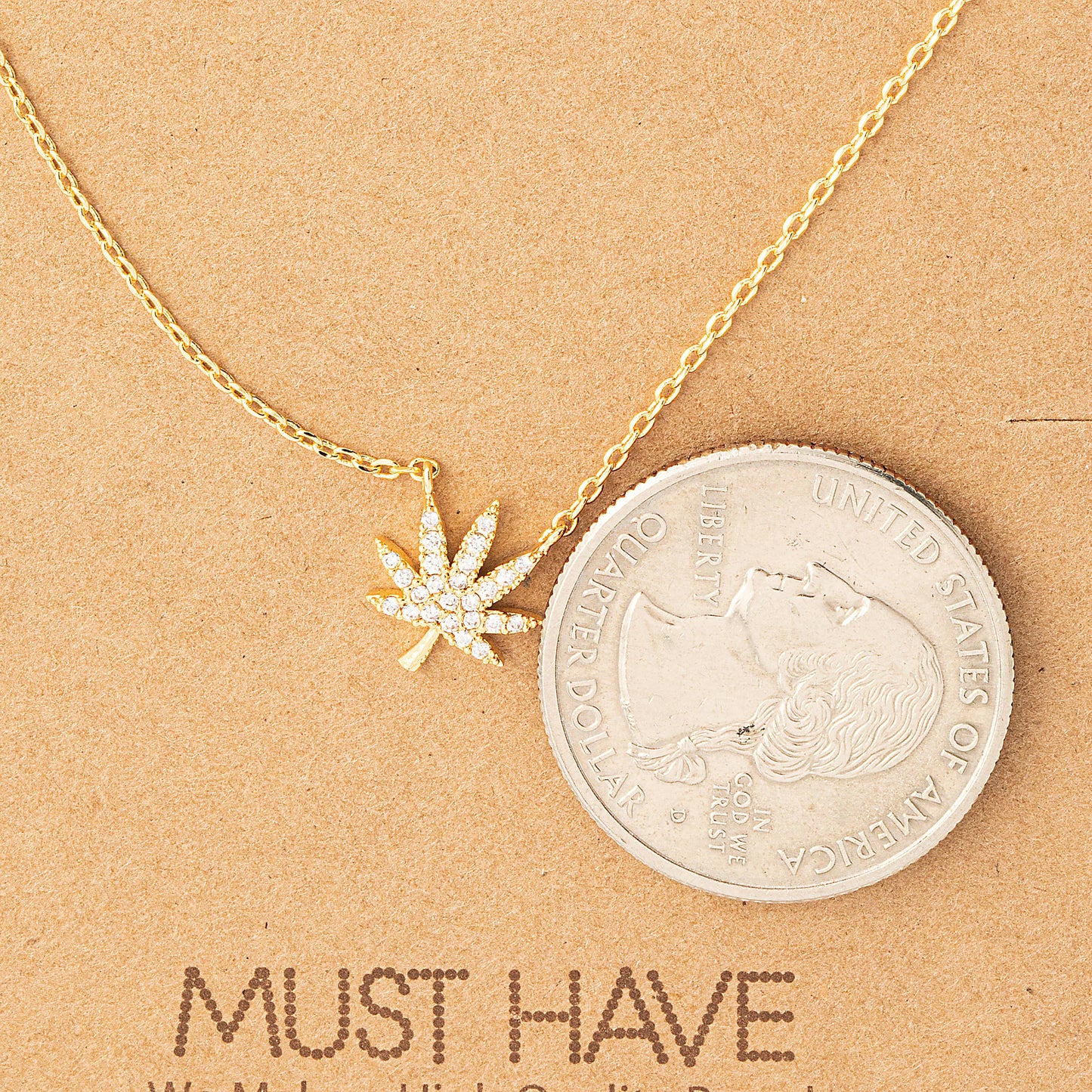 Jewel Cannabis Pendant Necklace
