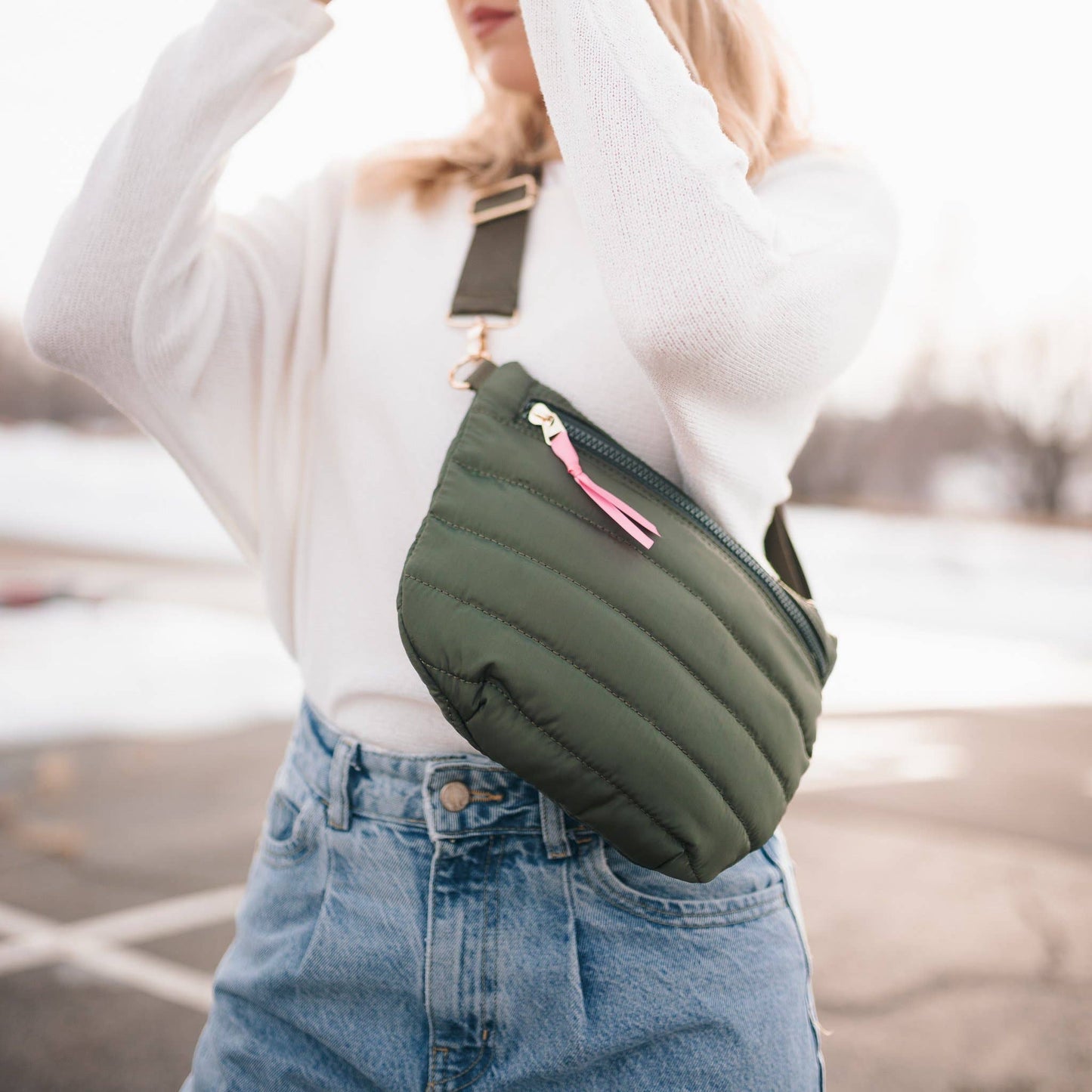 Jolie Puffer Belt Bag - Carolina Blue