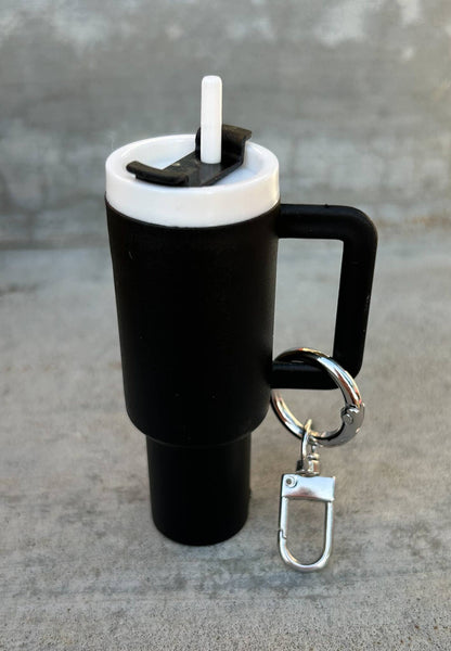 Plastic Tumbler Keychain with Removable Lid : Light Blue