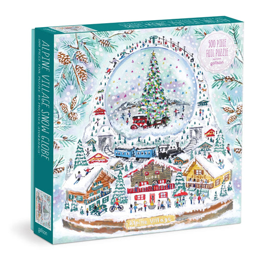 Alpine Village Snow Globe 500 Piece Foil Jigsaw Puzzle