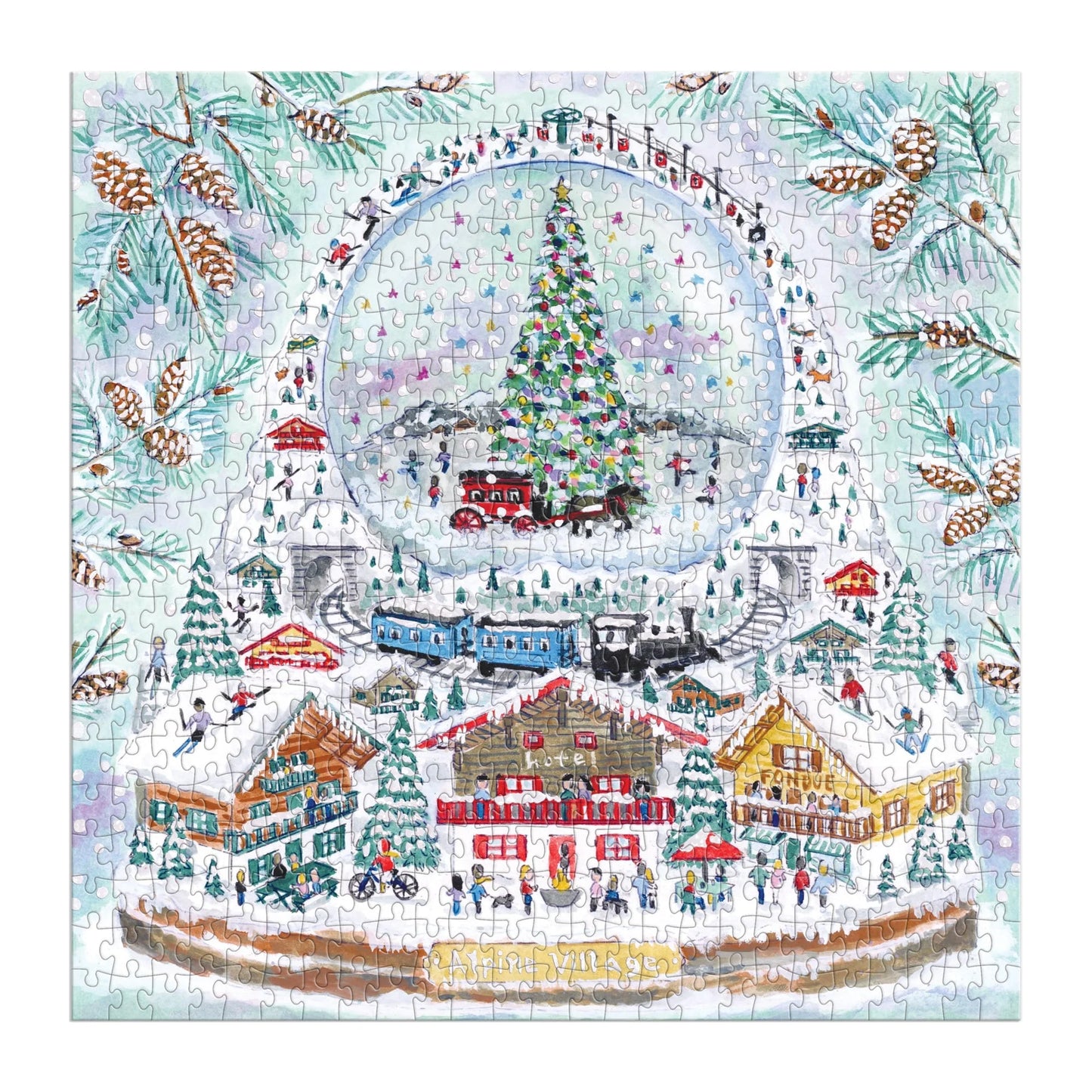 Alpine Village Snow Globe 500 Piece Foil Jigsaw Puzzle