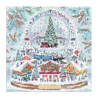 Alpine Village Snow Globe 500 Piece Foil Jigsaw Puzzle