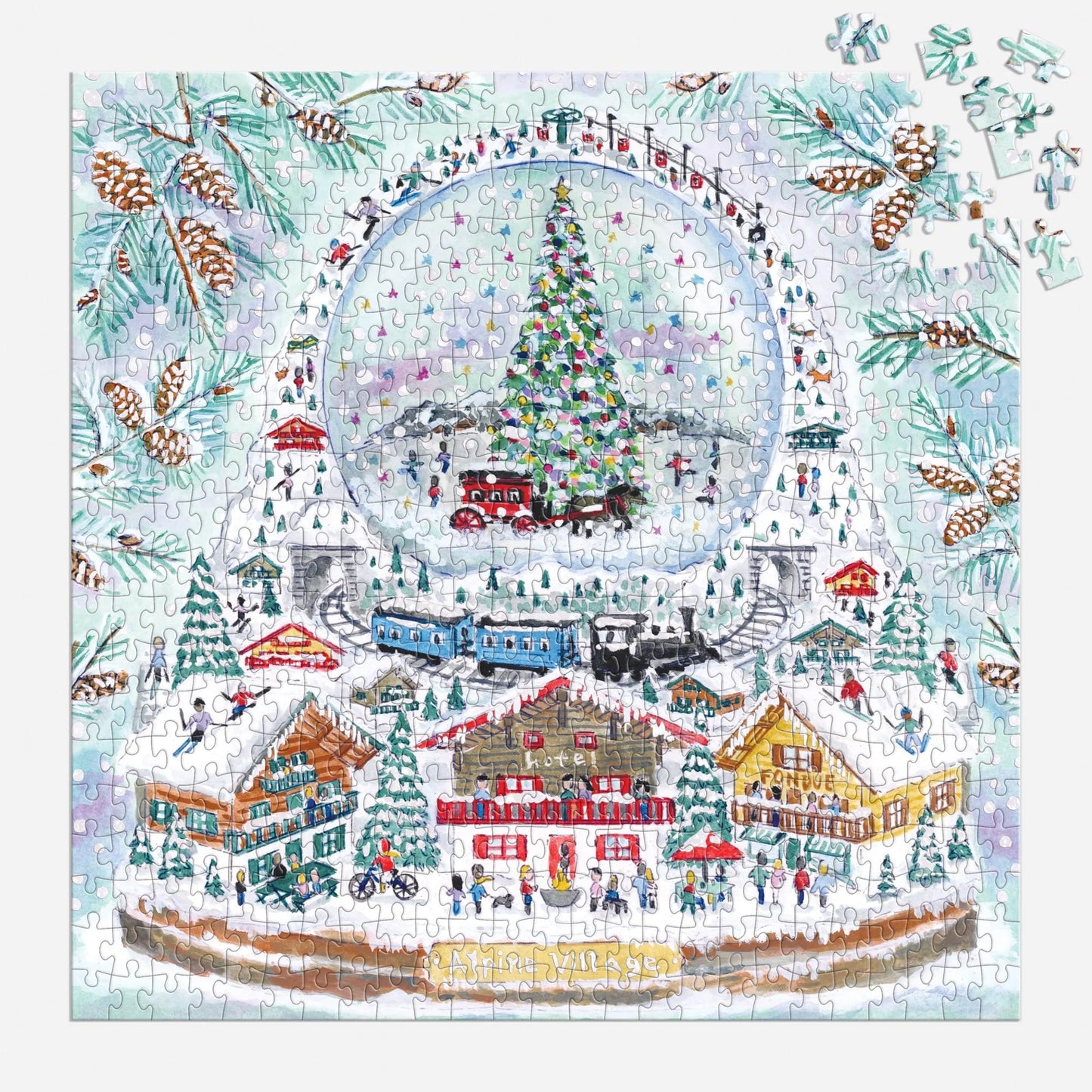 Alpine Village Snow Globe 500 Piece Foil Jigsaw Puzzle