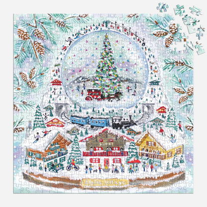 Alpine Village Snow Globe 500 Piece Foil Jigsaw Puzzle