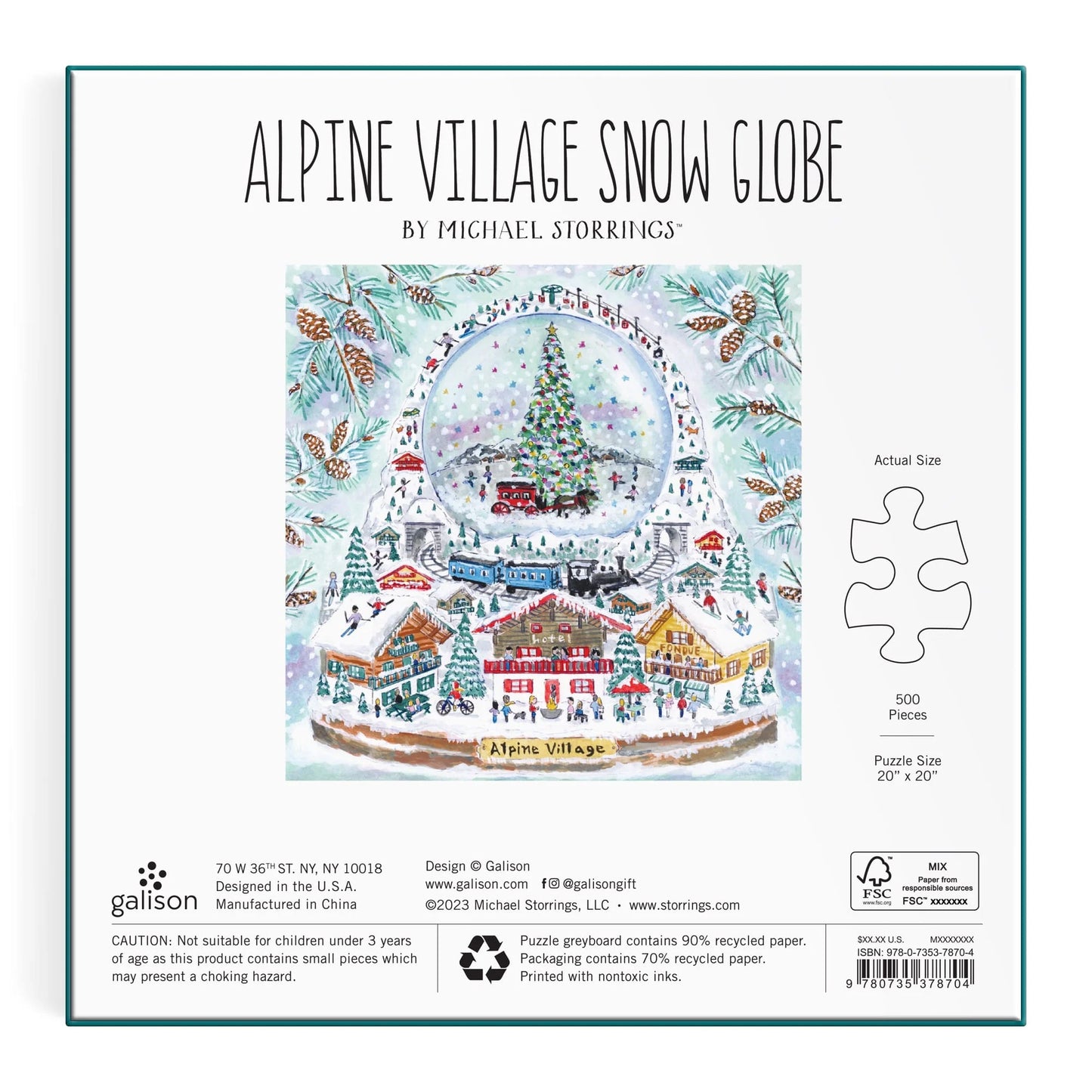 Alpine Village Snow Globe 500 Piece Foil Jigsaw Puzzle
