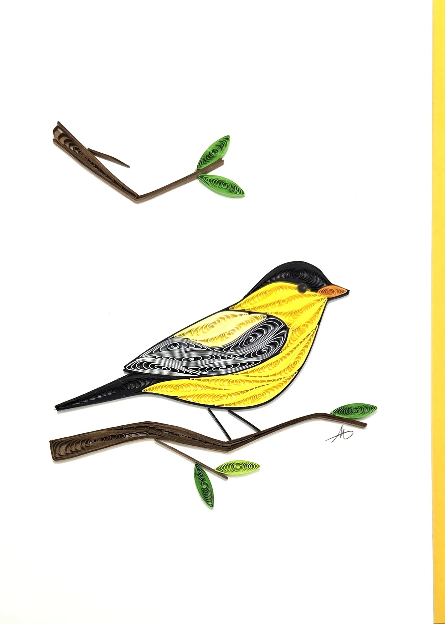 5x7 Quilled Greeting Card - American Goldfinch