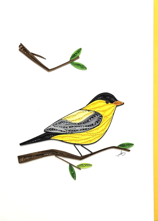 5x7 Quilled Greeting Card - American Goldfinch