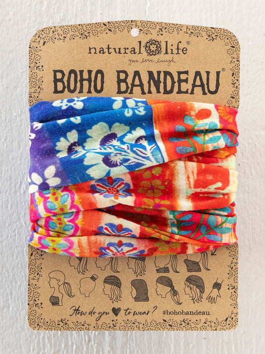 Full Boho Bandeau Headband - Cream American Flag
