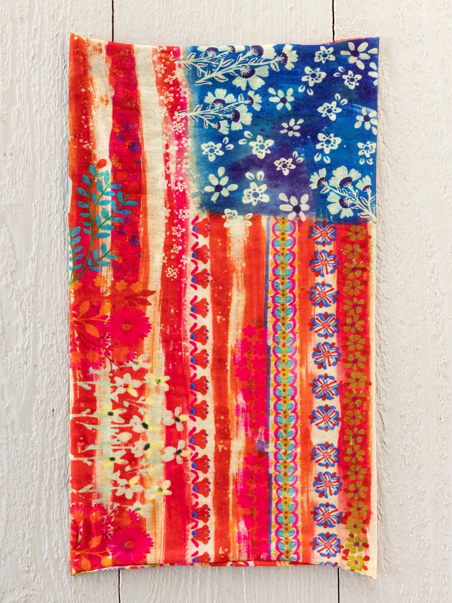 Full Boho Bandeau Headband - Cream American Flag