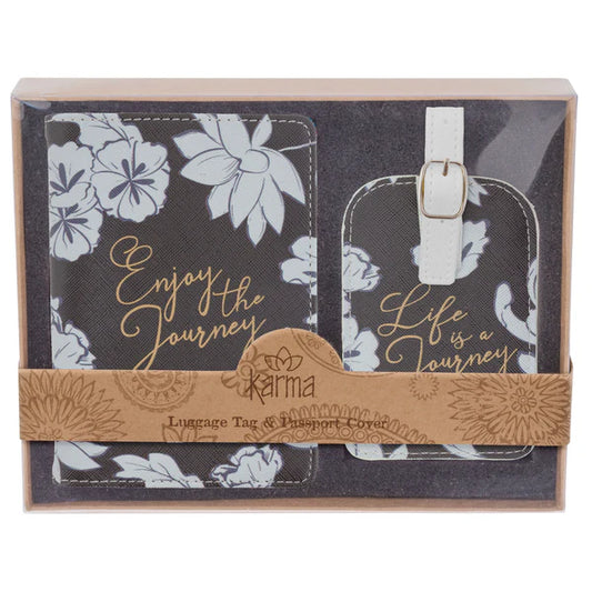 Passport Holder & Luggage Tag Set - Asian Floral