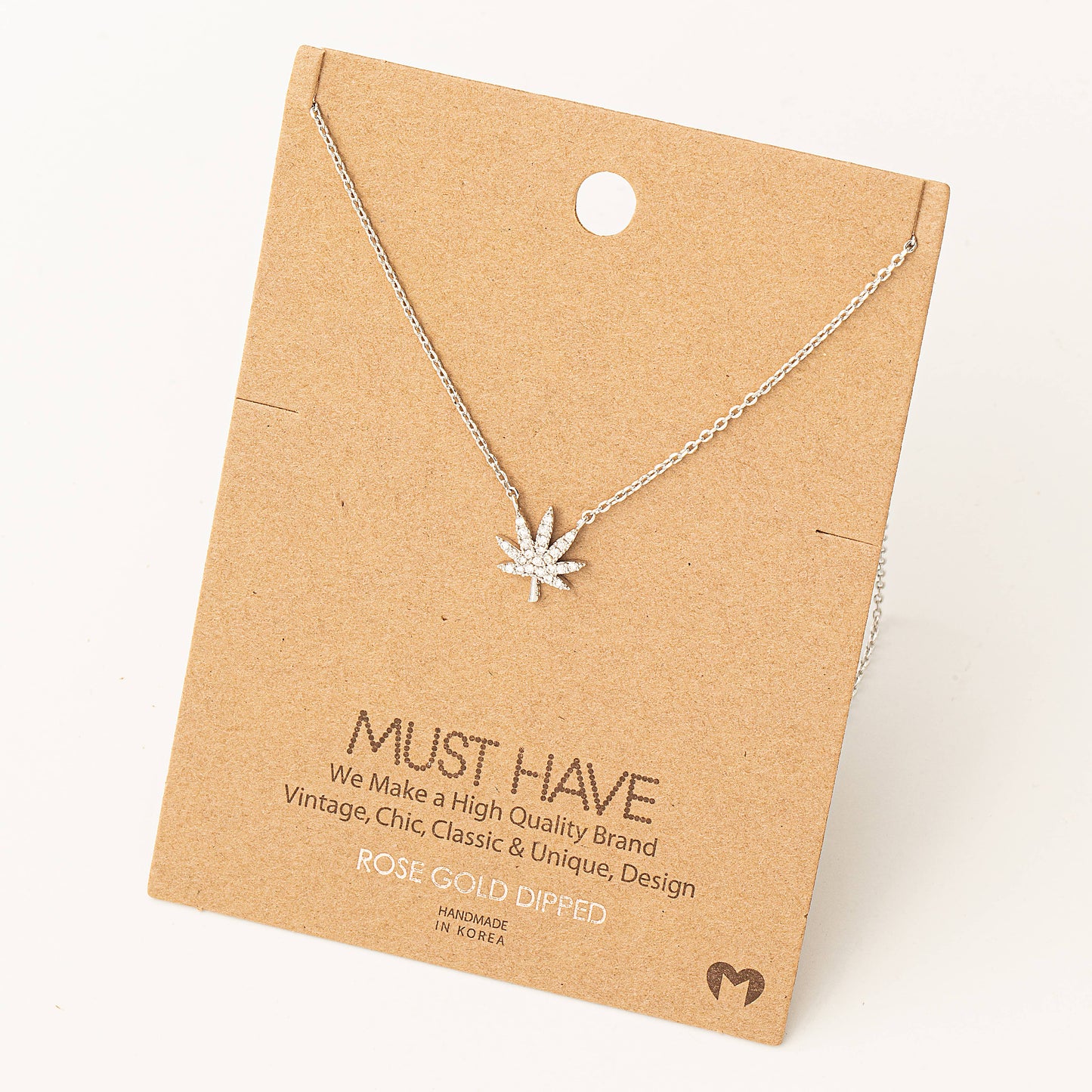 Jewel Cannabis Pendant Necklace