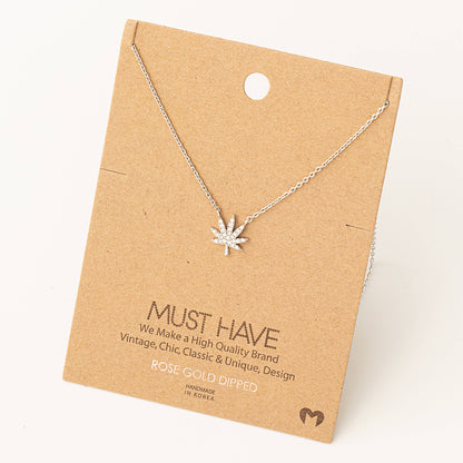 Jewel Cannabis Pendant Necklace