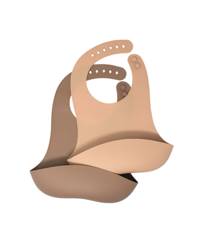 Silicone Catch Bib Set | Fawn & Sand