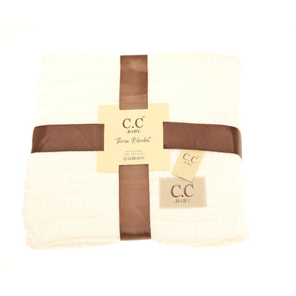 Solid Ribbed Knit Baby Bedding Blanket