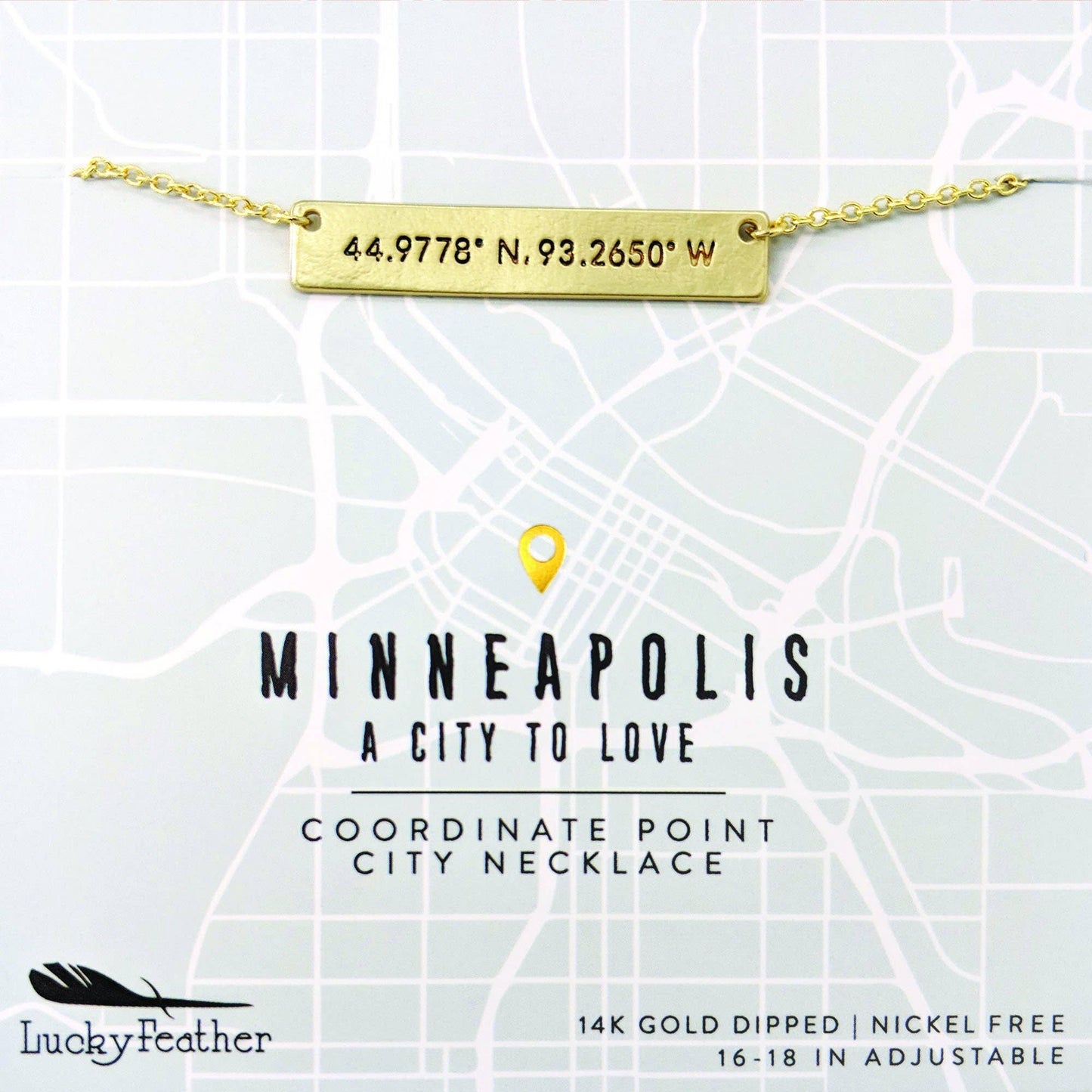 Coordinate City Necklace - Minneapolis