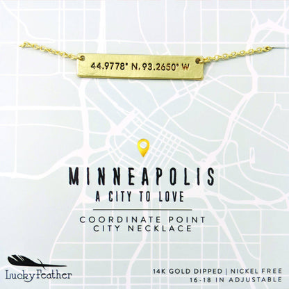 Coordinate City Necklace - Minneapolis