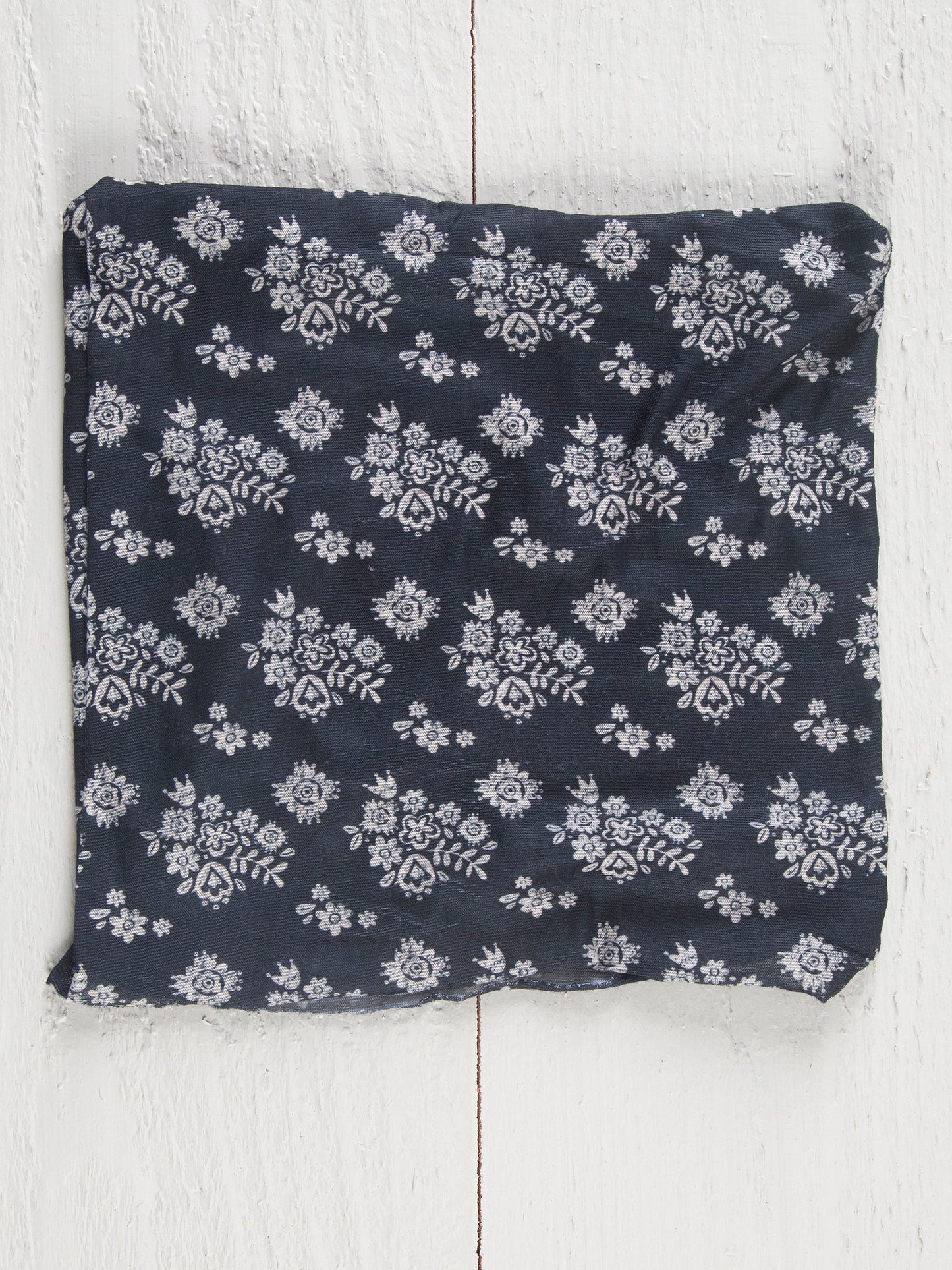 Half Boho Bandeau Headband - Black With Cream Floral