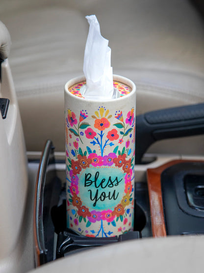 Natural Life Car Tissue  - Bless You Cream Floral
