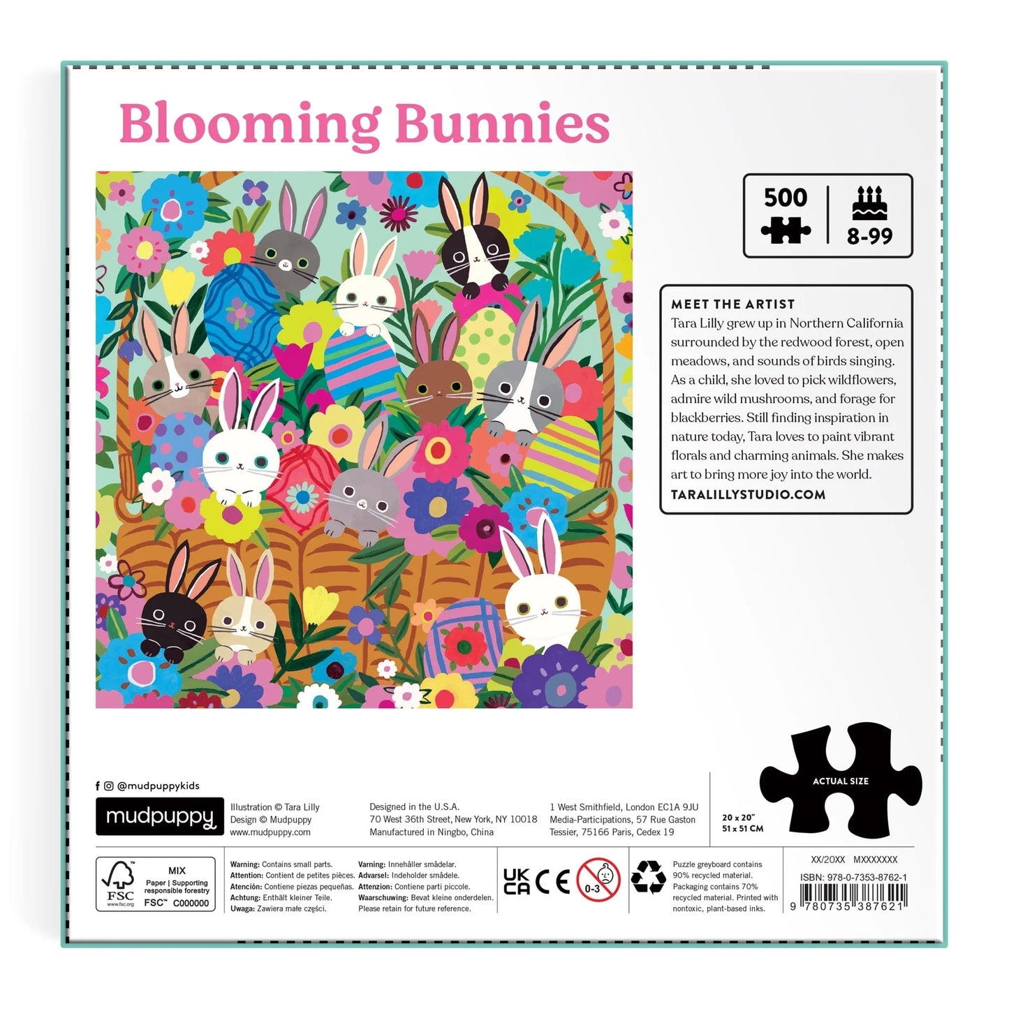 Blooming Bunnies 500 Piece Foil Jigsaw Puzzle
