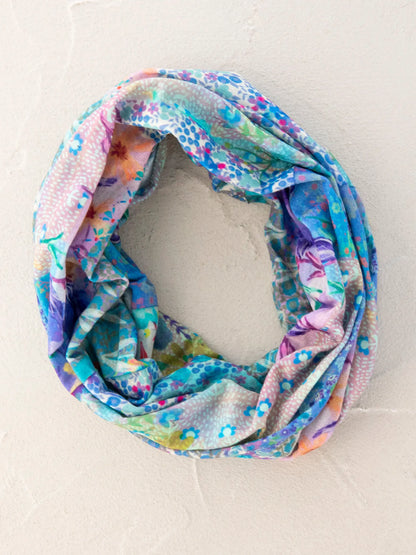 Natural Life Full Boho Bandeau Headband - Blue Watercolor Patchwork