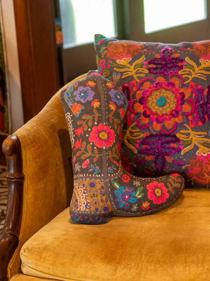 Boot Shaped Boho Pillow