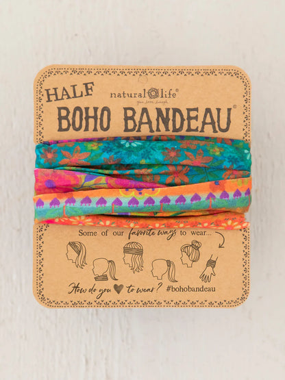 Half Boho Bandeau Headband - Bright Border