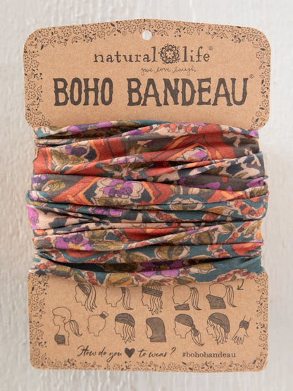 Natural Life Full Boho Bandeau Headband - Brown Tuscany Border