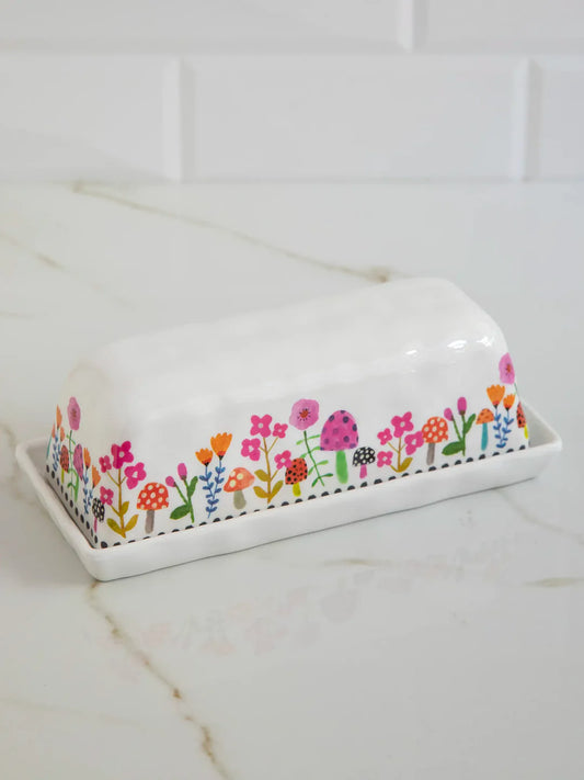 Mushroom Melamine Butter Dish