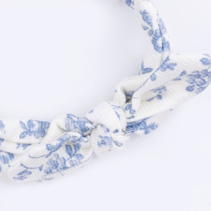 Baby Blue Vines Floral - Knotted Gown and Headband