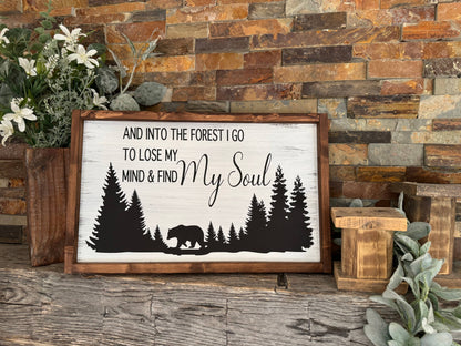 Into the forest rustic farmhouse bear sign