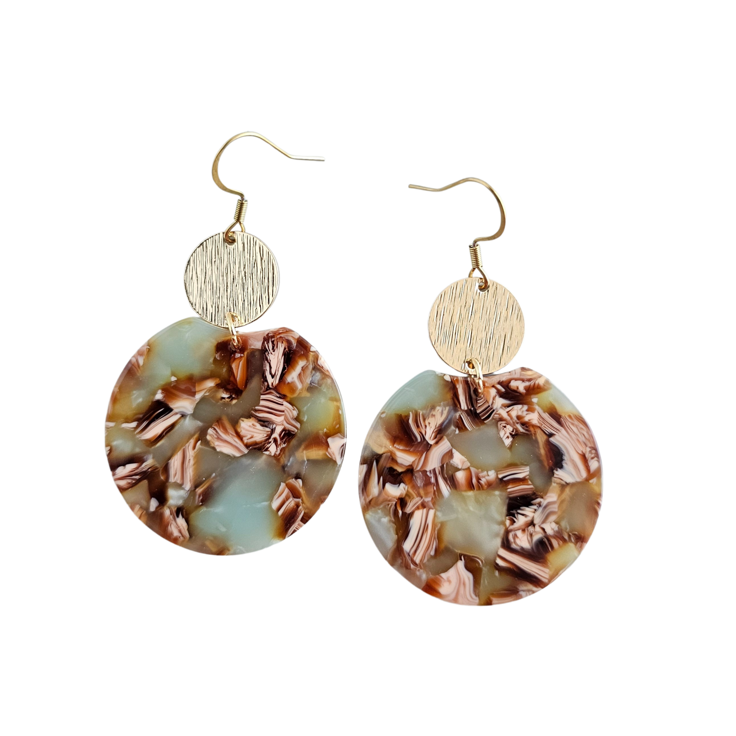 Zoey Earrings - Seafoam & Rust