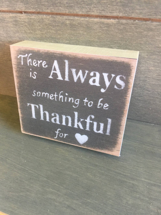 3x3 Block Sign - Thankful For