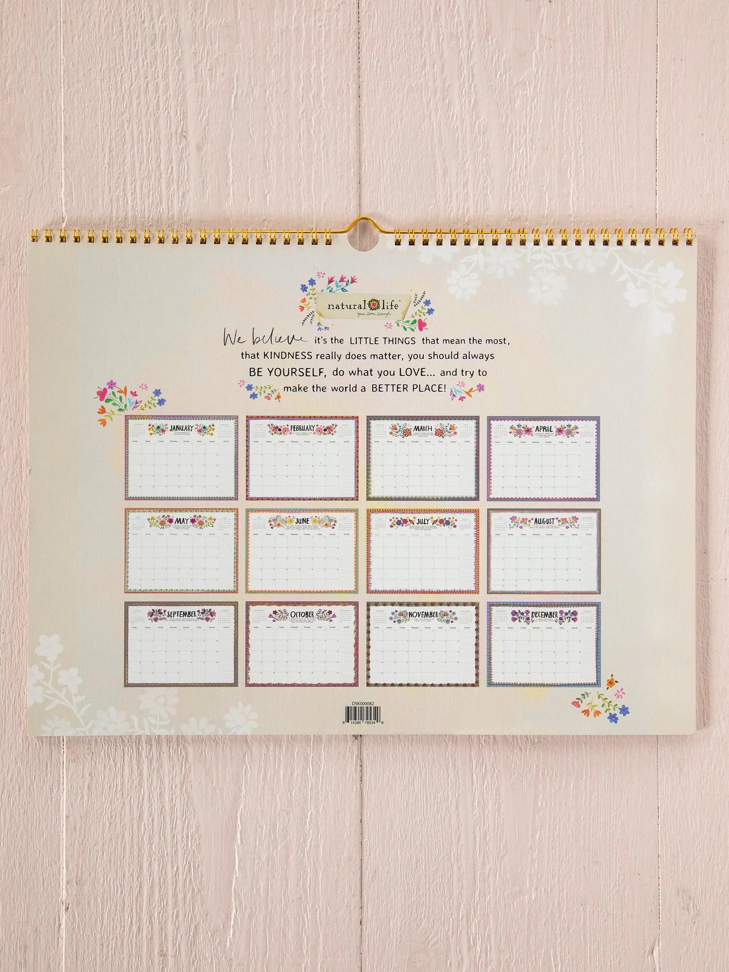 Natural Life 2026 Appointment Calendar - Blue Folk Flower