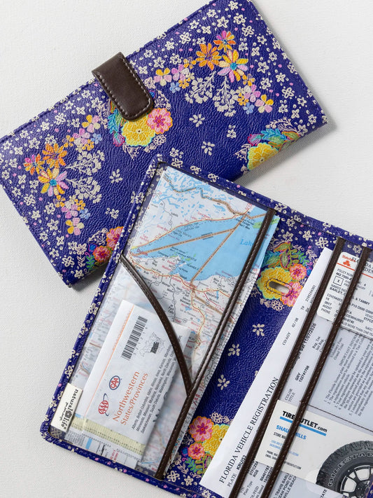 Natural Life Car Document Holder - Bandana Navy